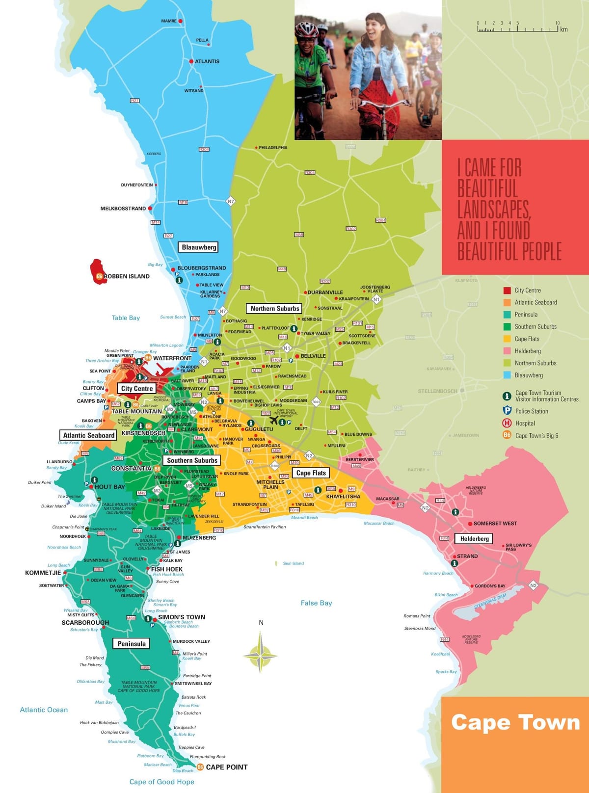 harta Cape Town și suburbii