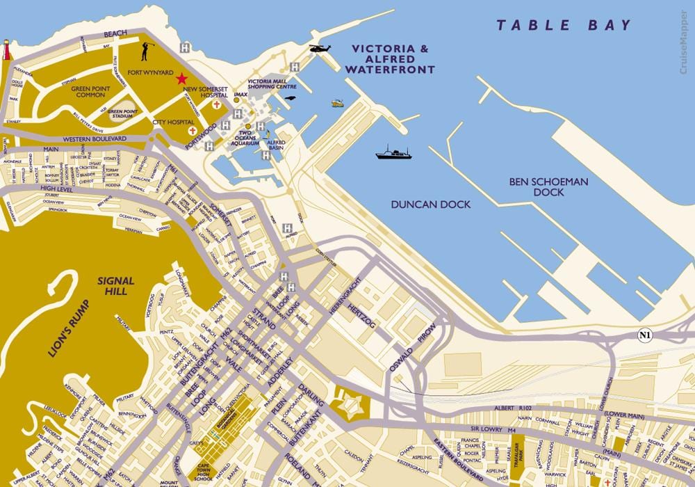 harta Cape Town cruise terminal