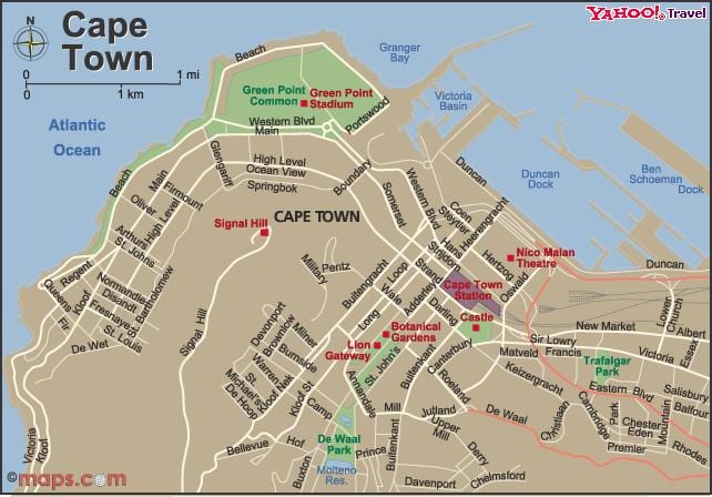 orașul Cape Town de vizualizare a hărților