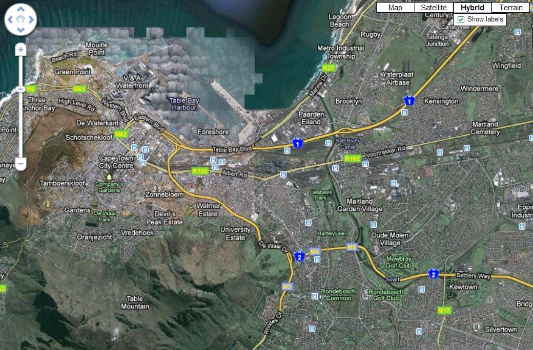 harta Cape Town prin satelit