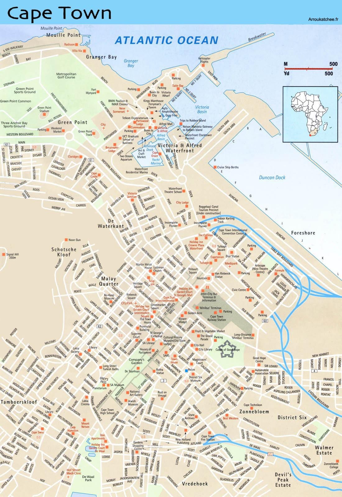 harta strada din Cape Town, Africa de Sud