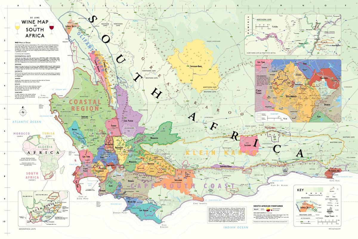 harta franschhoek vinării