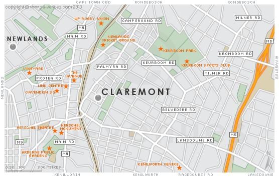 harta claremont Cape Town