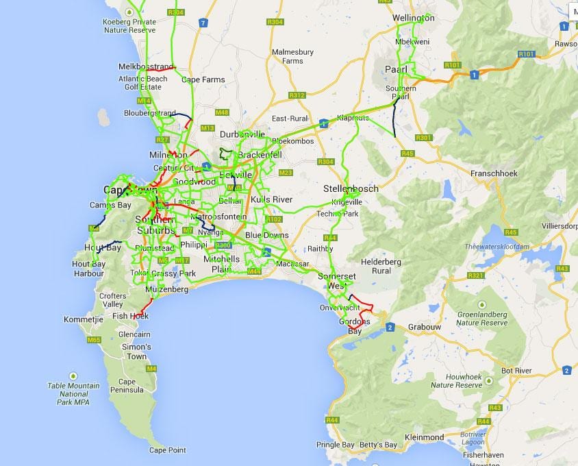 harta de fibre harta Cape Town