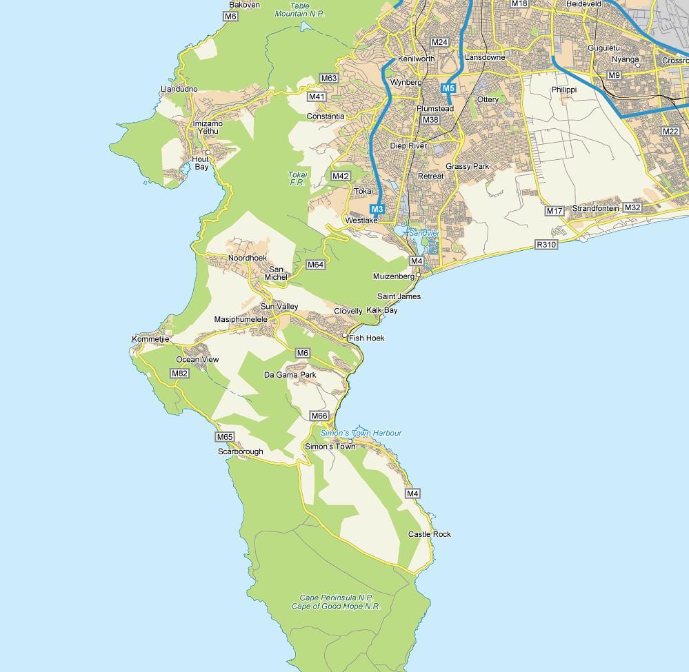 harta fish hoek Africa de Sud