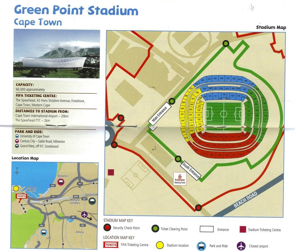 harta de green point, stadionul de parcare
