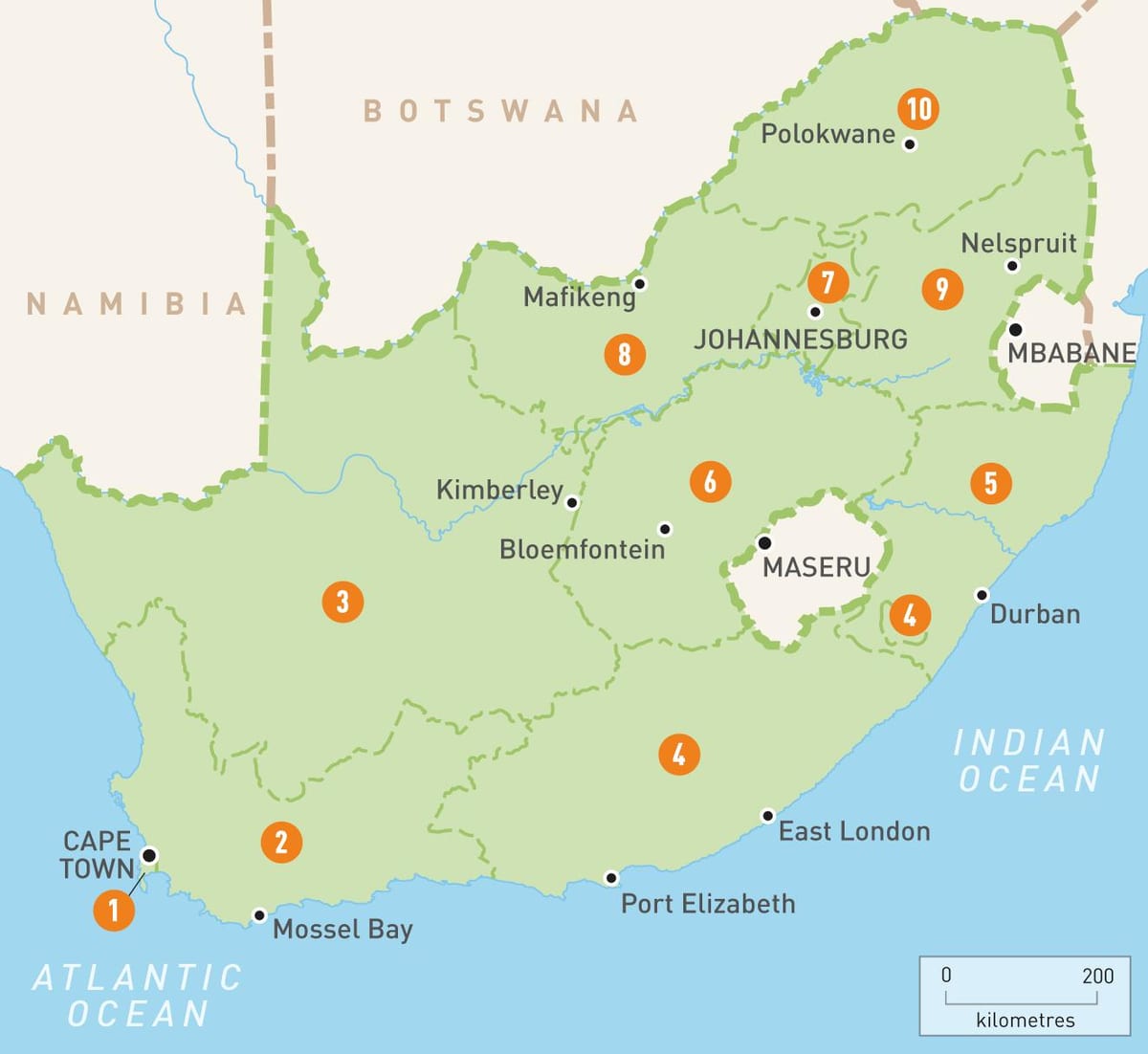 Cape Town sa hartă