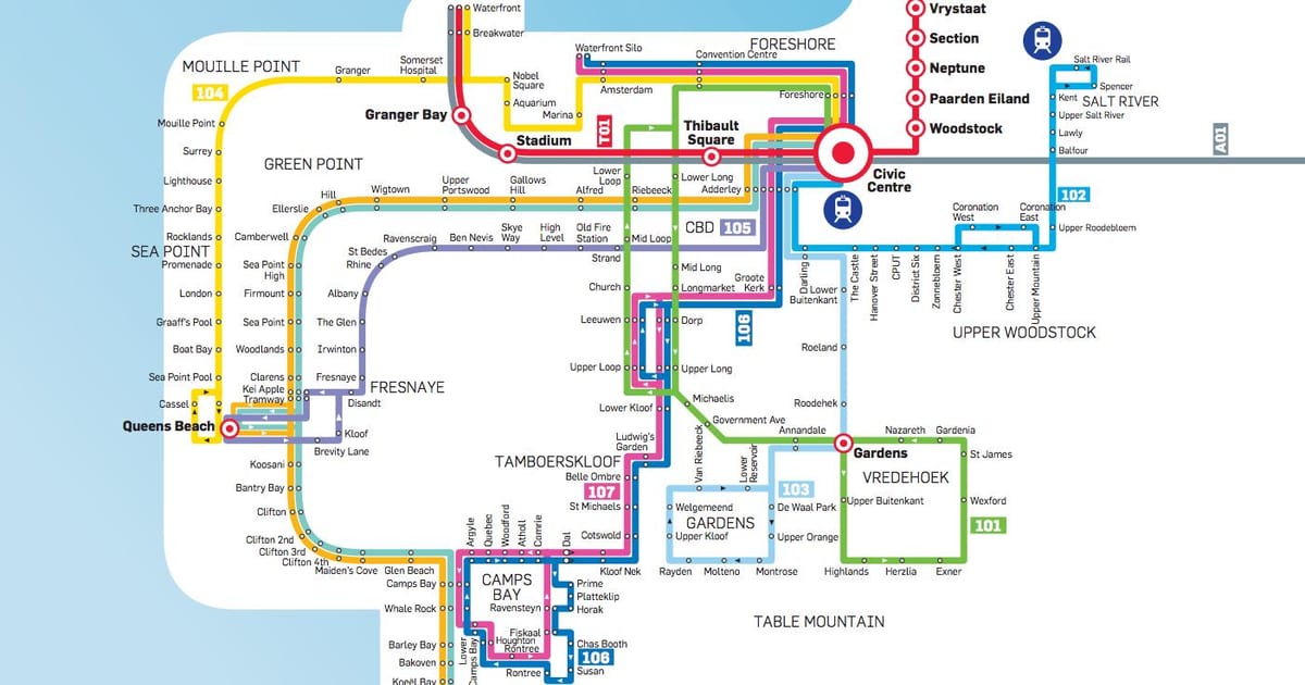 Cape Town autobuz hartă