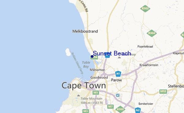 harta sunset beach Cape Town