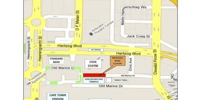 Harta Cape Town centrul civic