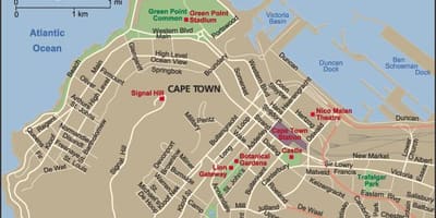 Orașul Cape Town de vizualizare a hărților