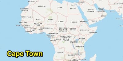 Cape Town localizare pe harta lumii