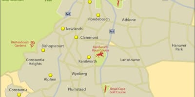 Harta Cape Town southern suburbs