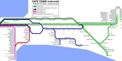 Cape Town feroviar hartă