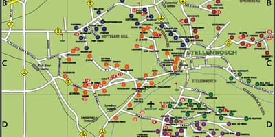 Harta de vin ruta road map Cape Town