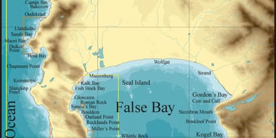 Harta false bay, Cape Town