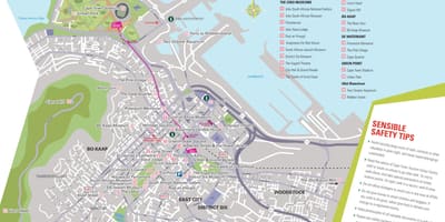 Harta Cape Town arată atractii turistice