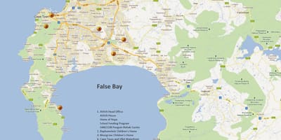 Harta Cape Town și zonele înconjurătoare