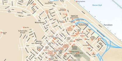 Harta de harta strada din Cape Town și zonele înconjurătoare
