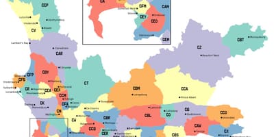Harta western cape suburbii