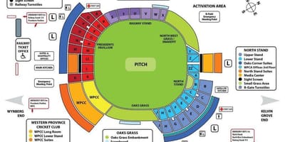 Harta newlands teren de cricket