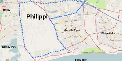 Harta de la philippi Cape Town