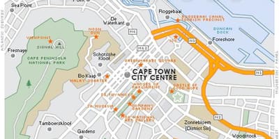 Hartă din secolul al orașului Cape Town